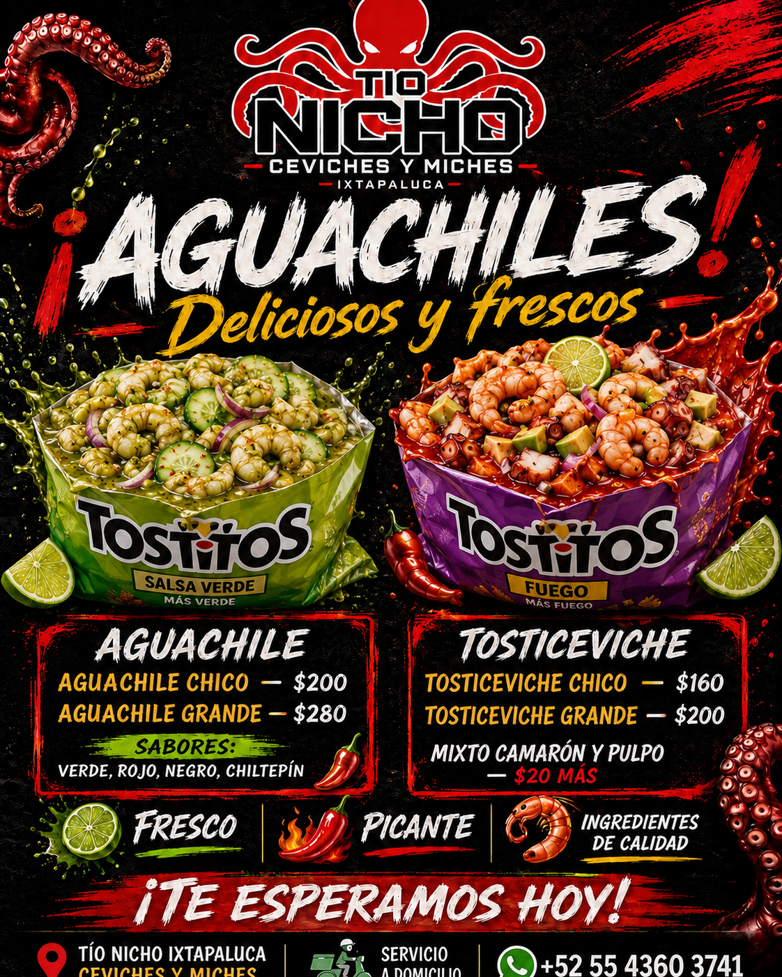 Aguachiles y tosticeviche