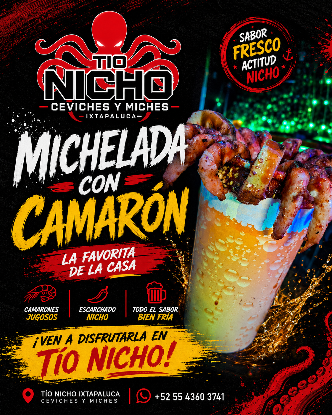 Michelada con camarón